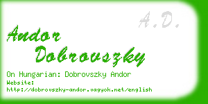 andor dobrovszky business card